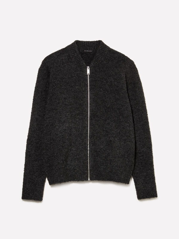 Bouclé-Strickjacke mit Reißverschluss - cardigans für herren | Sisley