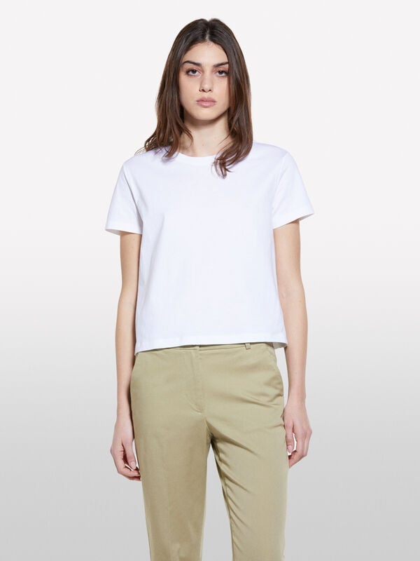 Weißes T-Shirt boxy fit  - kurzärmeliges t-shirt für damen | Sisley
