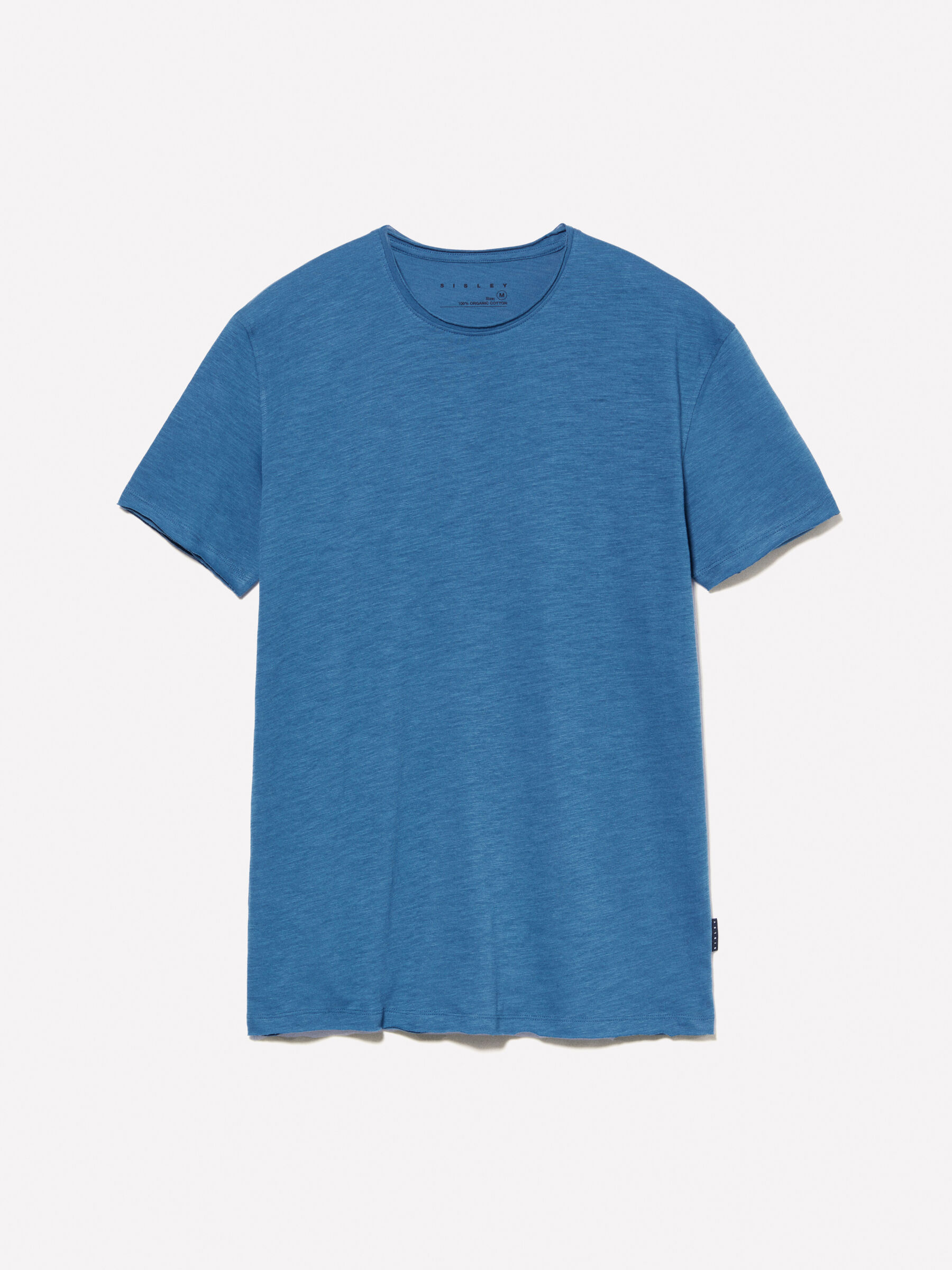 Blaues T Shirt mit nicht gesaumten Rand