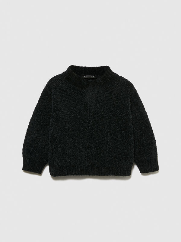 Cropped-Pullover aus Chenille