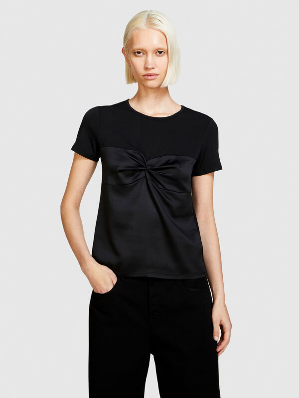 T-Shirt mit Torchon - kurzärmeliges t-shirt für damen | Sisley
