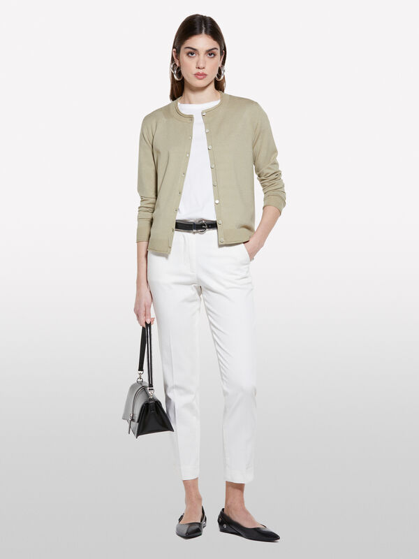 Creme-weiße Chinohose - chino hosen für damen | Sisley