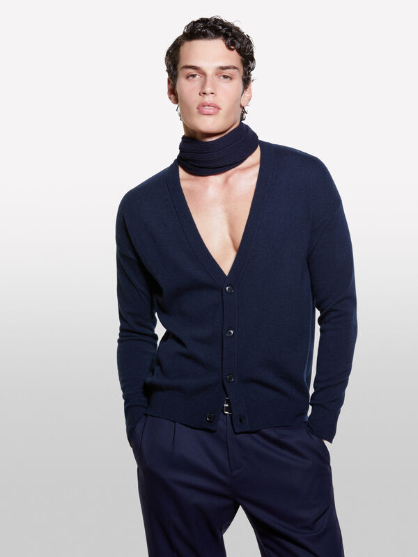 Cardigan regular fit in Dunkelblau  - cardigans für herren | Sisley