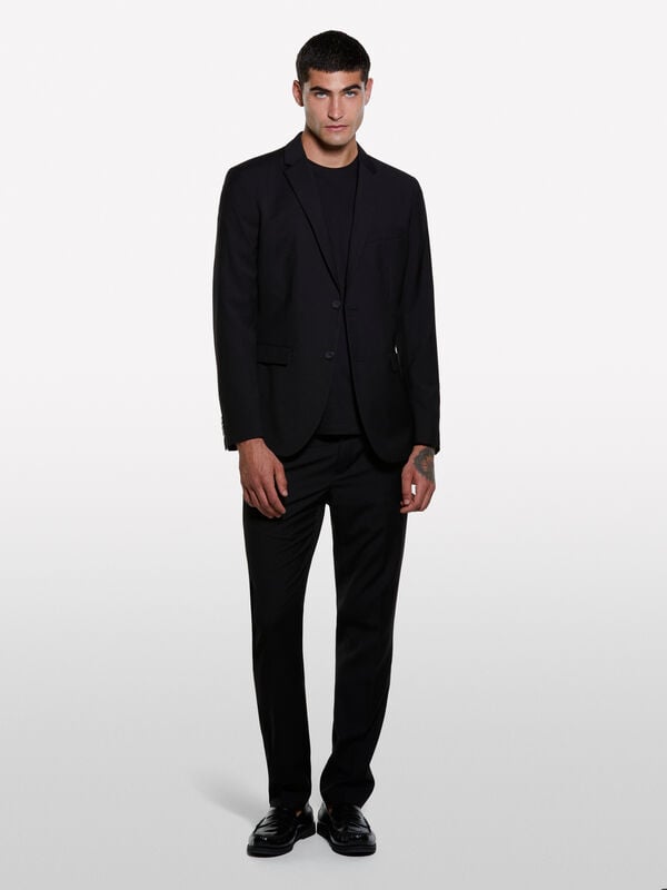 Schwarzer, maßgeschneiderter Blazer Schwarzer, maßgeschneiderter Blazer - blazer für herren | Sisley