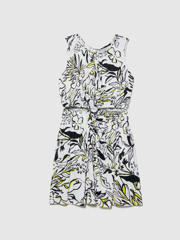 Bedrucktes Kleid mit Knotung - kleider für mädchen | Sisley Young