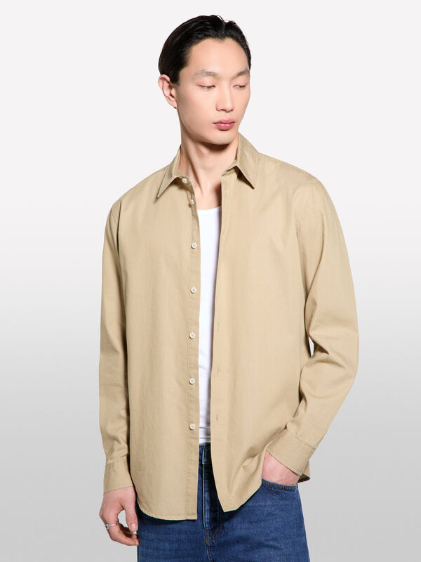 Beiges Hemd regular fit - regular hemden für herren | Sisley