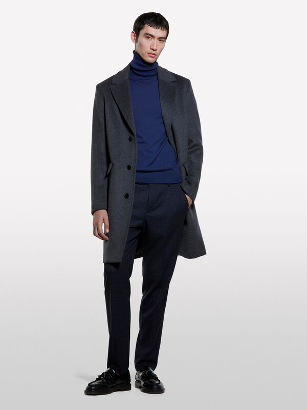 Marineblauer Pullover mit hohem Kragen - pullover hoher kragen für herren | Sisley