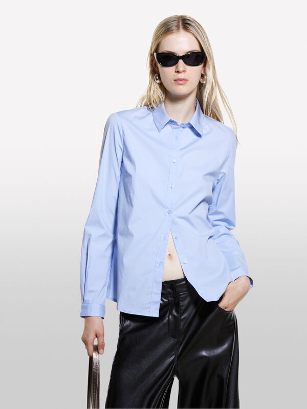 Hellblaues Hemd slim fit - hemden für damen | Sisley