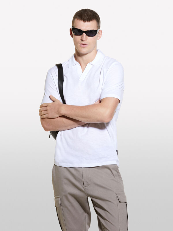 Weißes Poloshirt 100% Baumwolle - polo für herren | Sisley