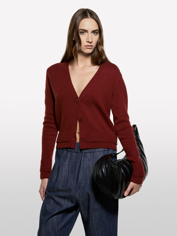 Strickjacke mit doppeltem Rippenmuster - null | Sisley