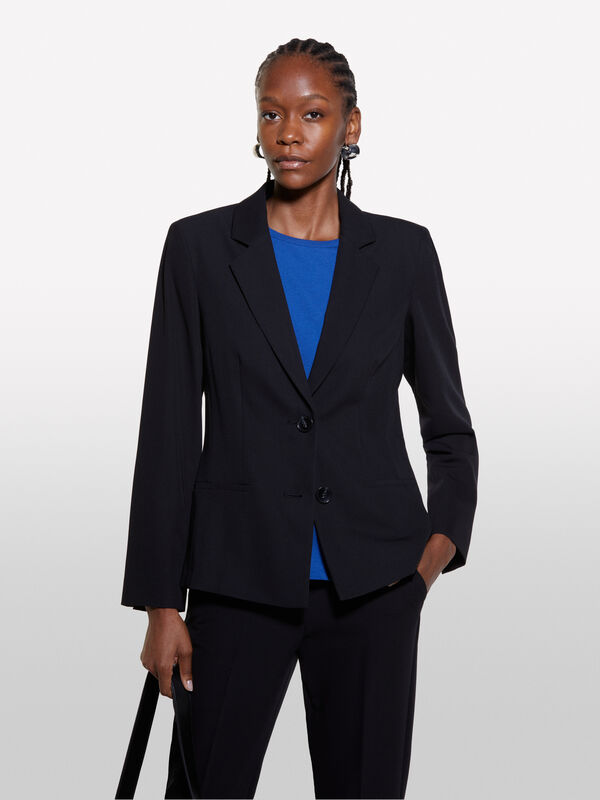 Schwarzer Blazer slim fit - blazer für damen | Sisley