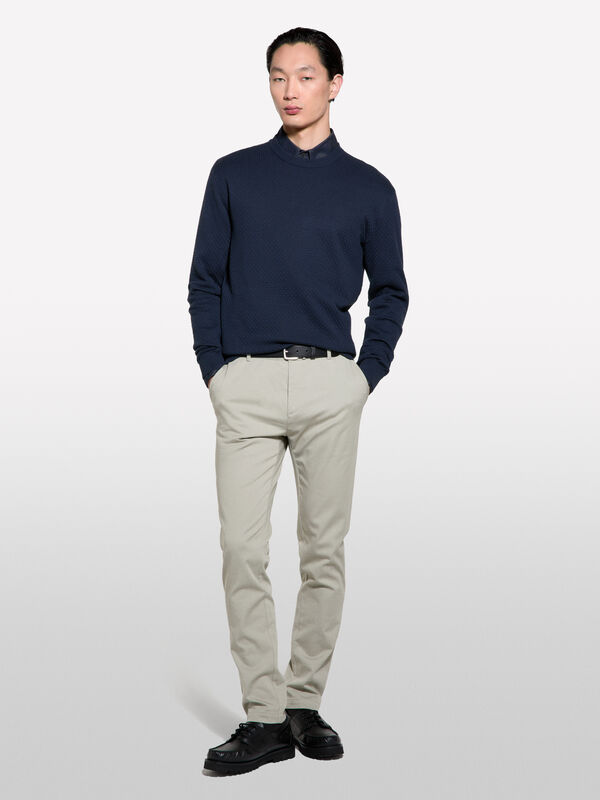 Pullover mit Rundhalsausschnitt in Dunkelblau - rundhalspullover für herren | Sisley