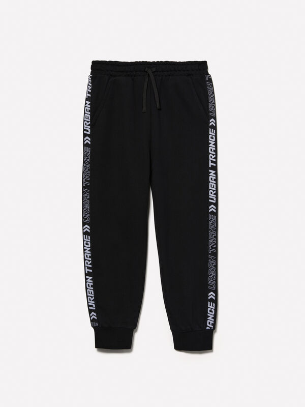 Schwarze Joggers mit Lettering-Streifen - hosen für jungen | Sisley Young