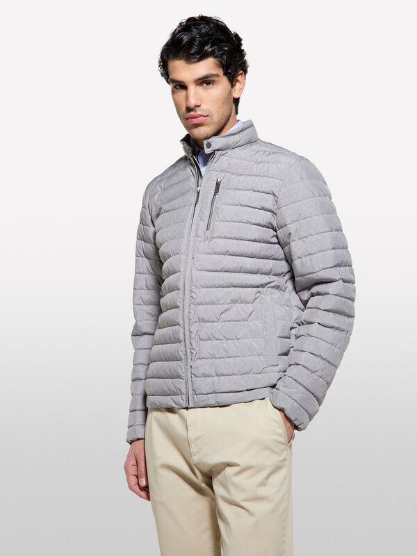 Hellgraue wattierte Bikerjacke - daunenjacken und wattierte jacken für herren | Sisley