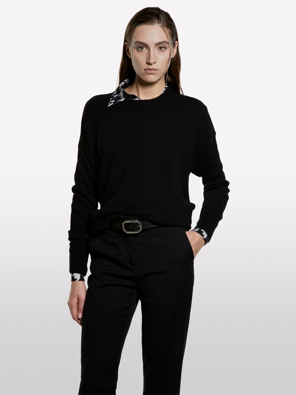 Wollmischpullover mit U-Boot-Ausschnitt - pullover u-bootausschnitt für damen | Sisley