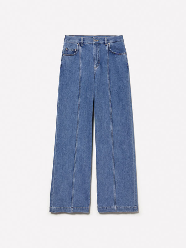 Blaue Jeans wide fit - palazzo jeans f&uuml;r damen | Sisley