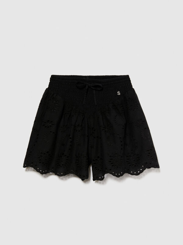 Bestickte Shorts - shorts für mädchen | Sisley Young