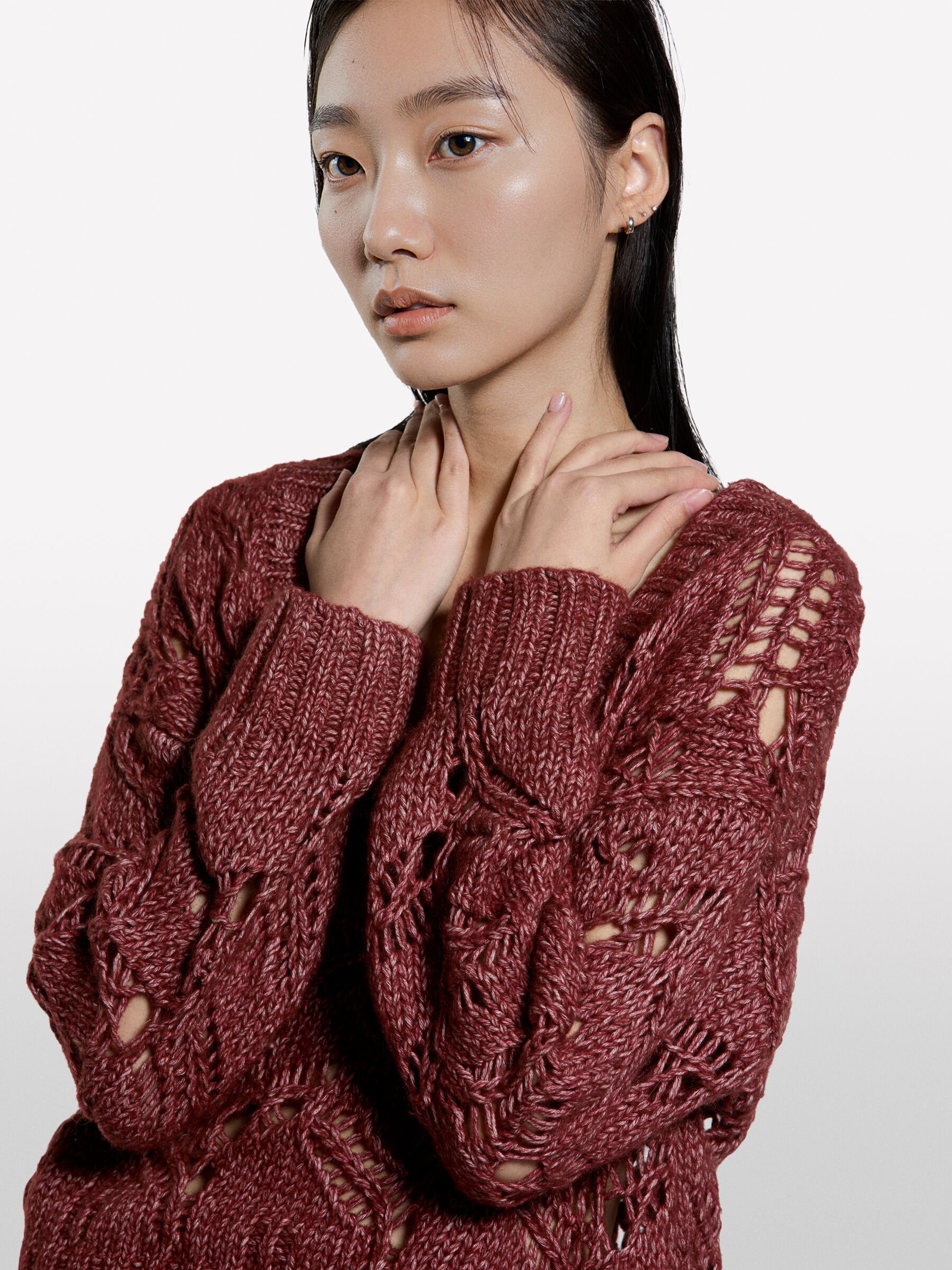 V NECK SWEATER L/S Damen image number null