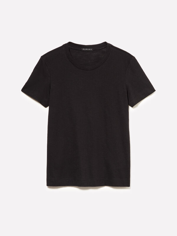 T-Shirt mit Rundhalsausschnitt - kurz&auml;rmeliges t-shirt f&uuml;r damen | Sisley
