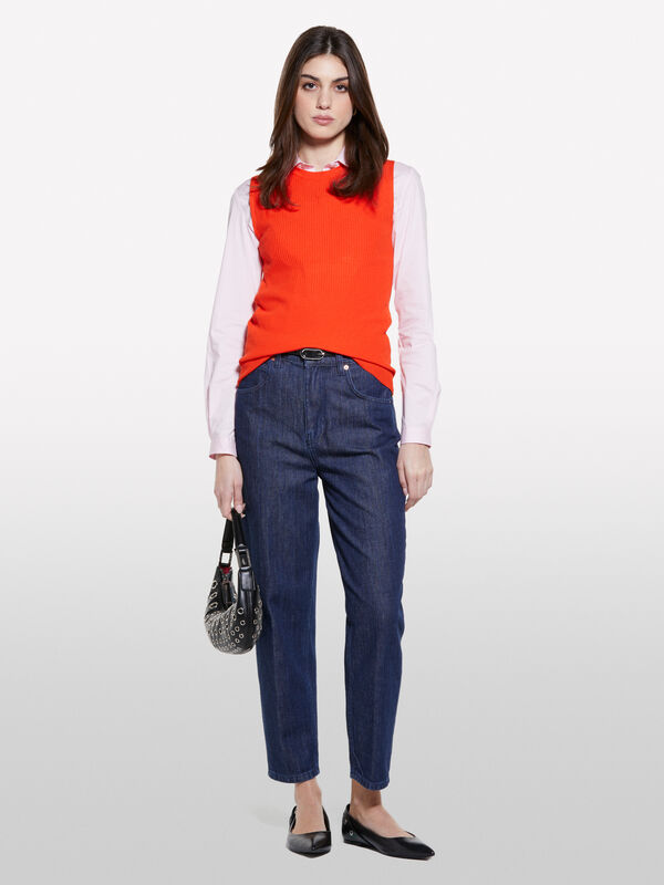 Strick-Top in Orange Strick-Top in Orange - top für damen | Sisley