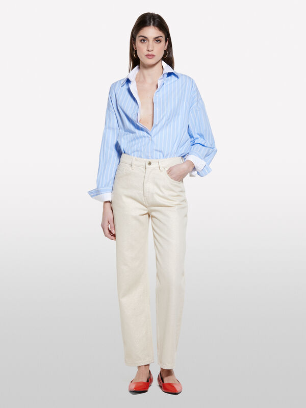 Weiße Denim-Hose - regular jeans für damen | Sisley