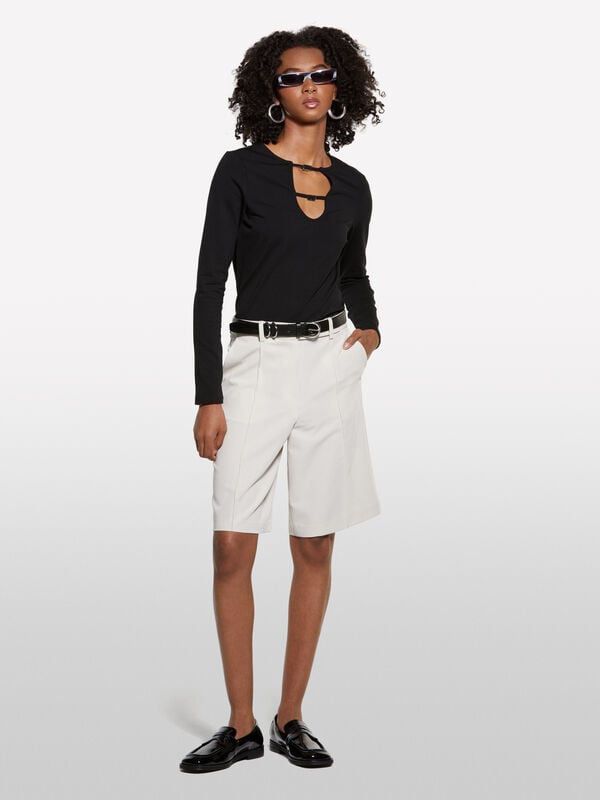 Beige Bermudashorts im Relaxed Fit - shorts und kurze hosen für damen | Sisley