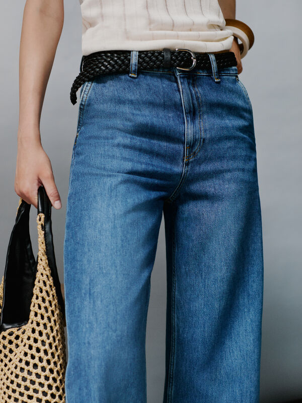 Dunkle Jeans mit weiter Passform - palazzo jeans für damen | Sisley