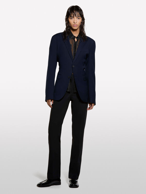 Schwarze gerade Hose - regular hosen für damen | Sisley