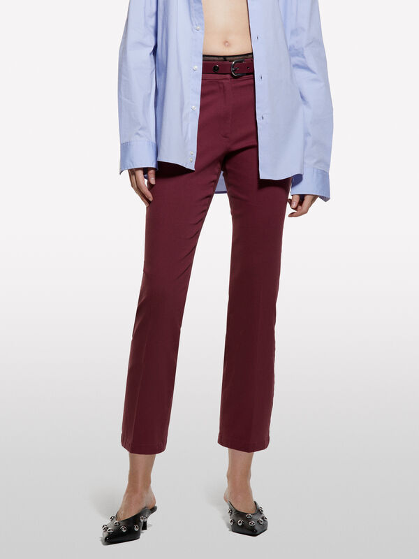 Burgunderrote Flare-Fit-Hose - flare hosen für damen | Sisley