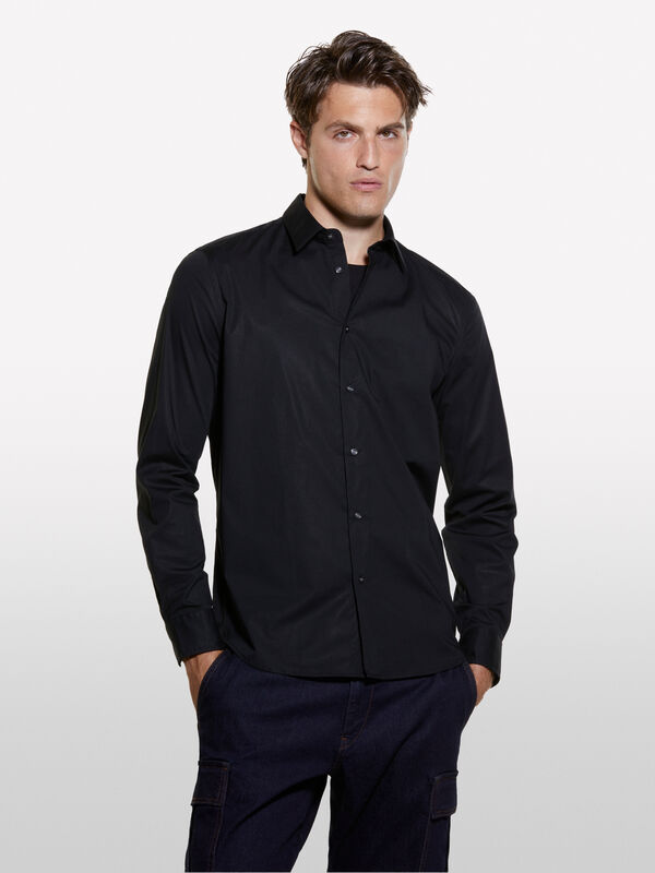 Schwarzes Hemd slim fit - slim fit hemden für herren | Sisley