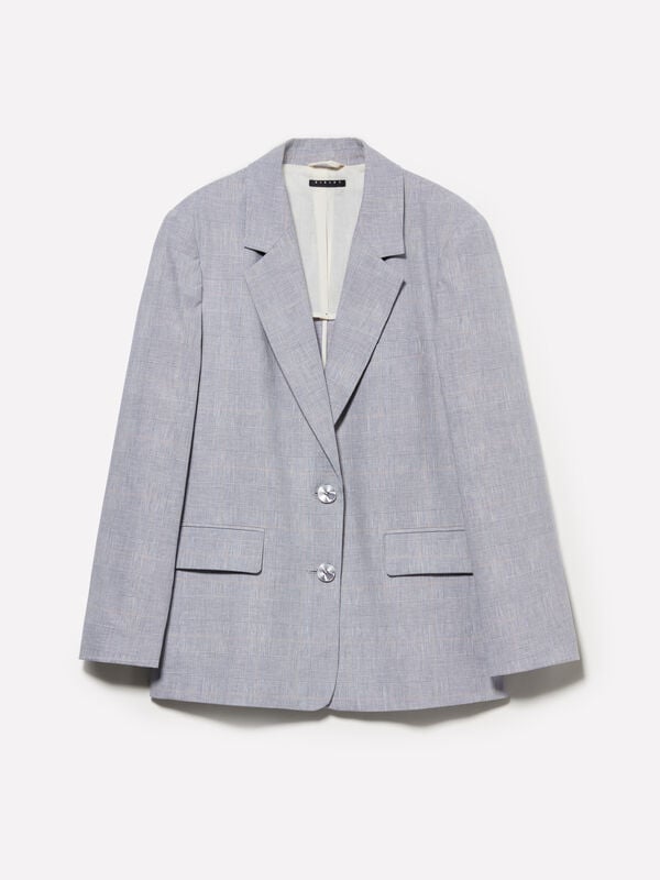 Hellgrauer Blazer aus Leinenmischung Hellgrauer Blazer aus Leinenmischung - blazer für damen | Sisley