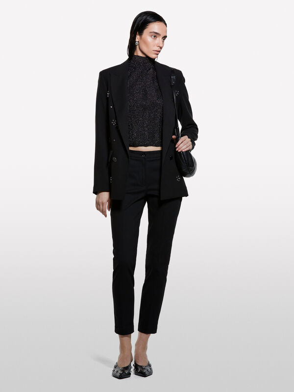 Schwarze Slim Fit Chinos - slim fit hosen für damen | Sisley