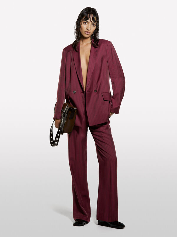 Zartrosa gestreifte Hose - palazzo hosen für damen | Sisley