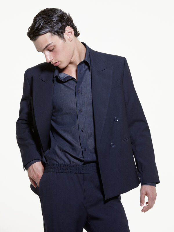 Zweireihiger Blazer in Dunkelblau - blazer für herren | Sisley