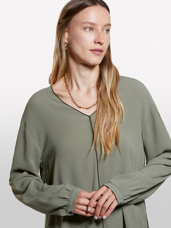 Übergroße Bluse in Militärgrün - blusen für damen | Sisley