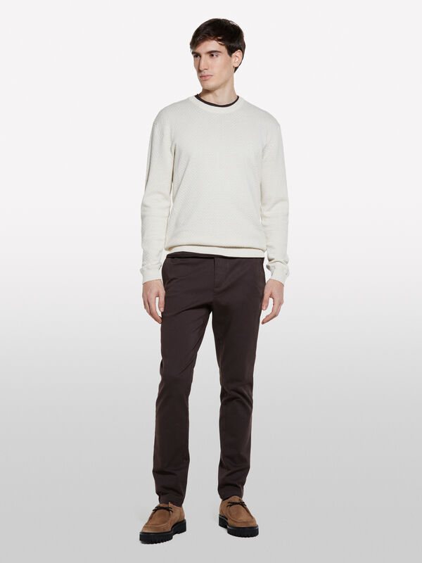 Chinohose slim fit in Braun  - chino hosen für herren | Sisley