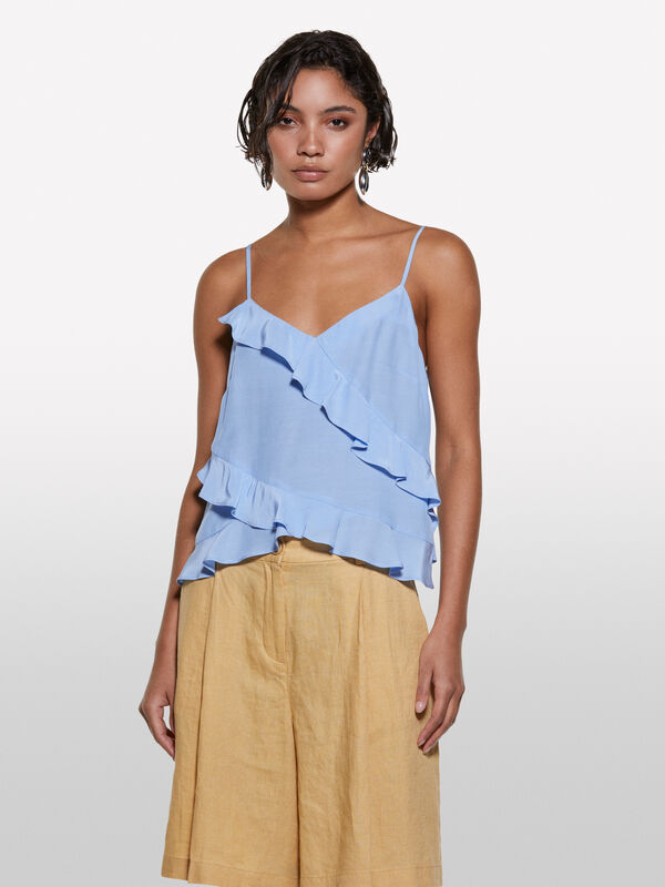 Hellblaues Dessous-Top mit Rüschen - top für damen | Sisley