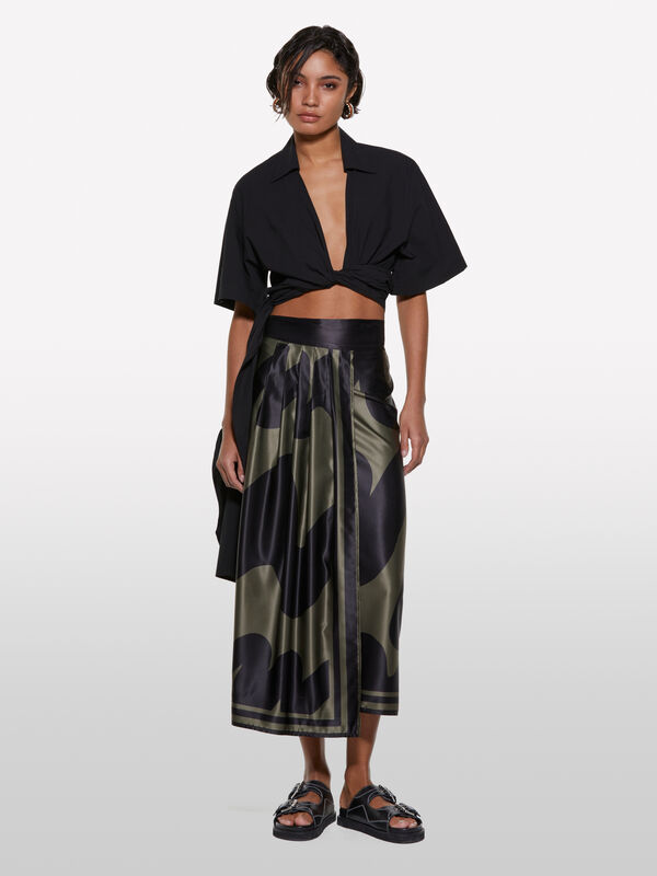 Gekreuztes schwarzes Hemd - hemden f&uuml;r damen | Sisley