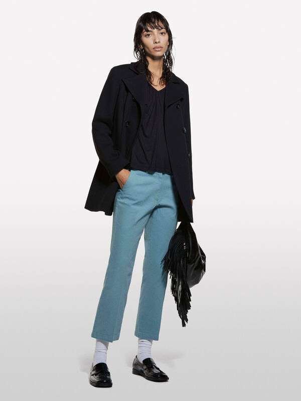 Puderblaue Flare-Fit-Hose - flare hosen für damen | Sisley
