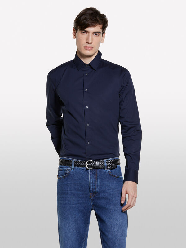 Hemd slim fit in Dunkelblau - slim fit hemden für herren | Sisley
