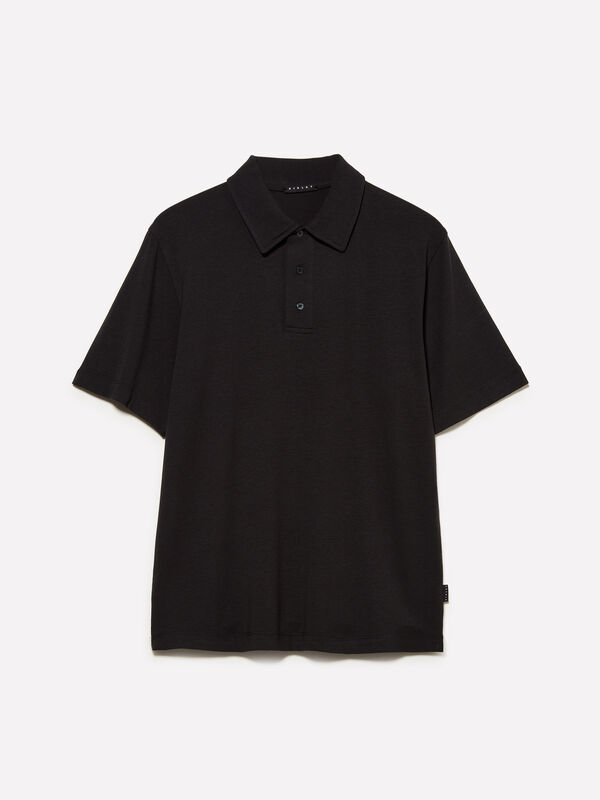 Schwarzes Slim-Fit-Poloshirt - polo für herren | Sisley