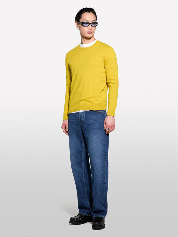 Pulli regular fit in Limette - rundhalspullover für herren | Sisley