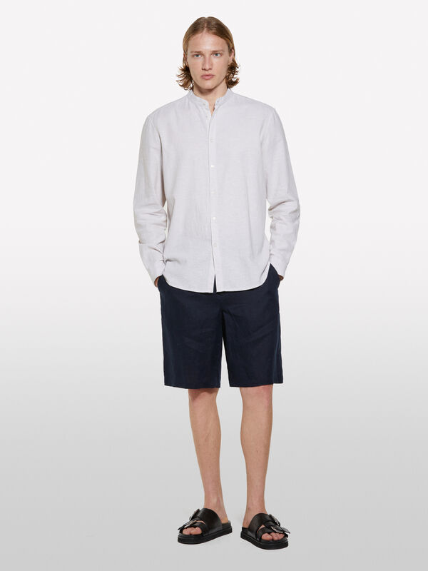 Beiges Mandarinenhemd - regular hemden für herren | Sisley