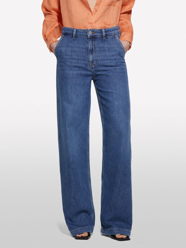 Dunkle Jeans mit weiter Passform - palazzo jeans für damen | Sisley