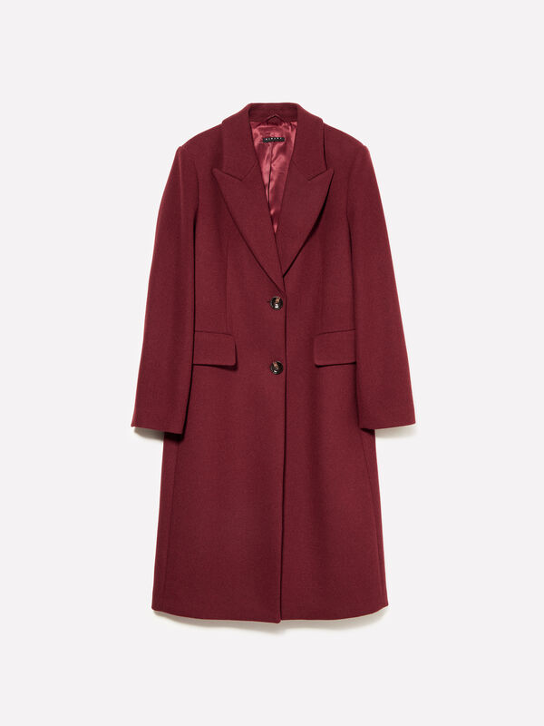 Ziegelroter einreihiger Mantel - mäntel für damen | Sisley
