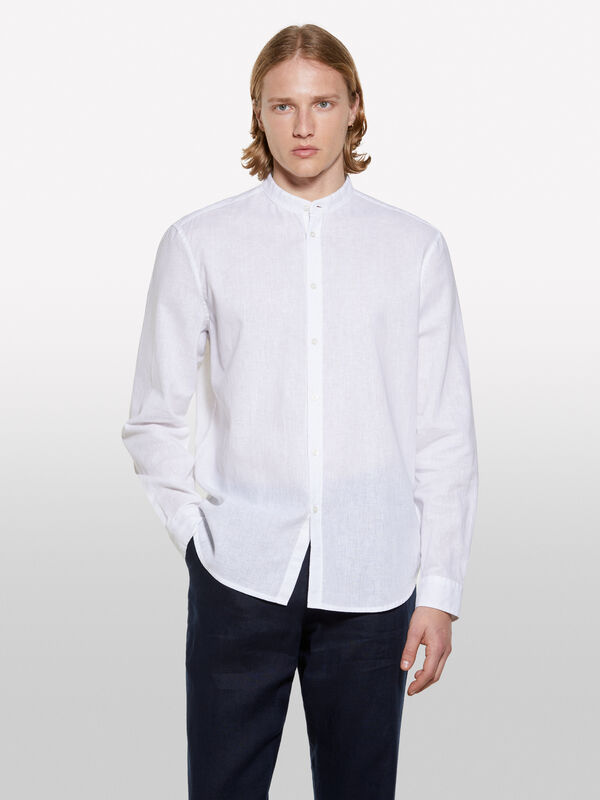Weißes Mandarinenhemd - regular hemden für herren | Sisley