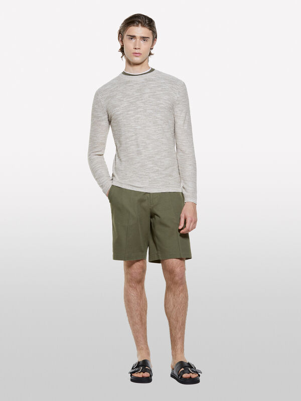 Hellbeiger Melange-Pullover Hellbeiger Melange-Pullover - rundhalspullover für herren | Sisley