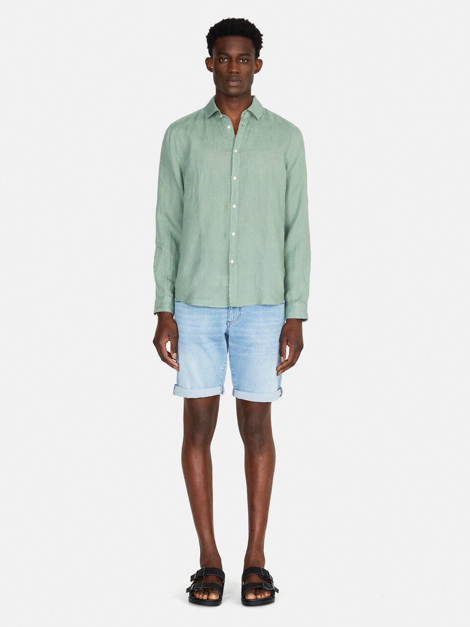 Slim-Fit-Jeansbermudas