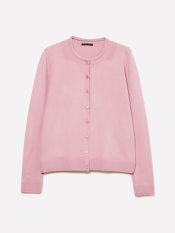 Mauvefarbene Strickjacke mit normaler Passform - cardigans für damen | Sisley