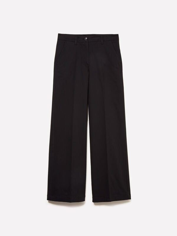 Schwarze Hose mit weitem Schnitt Schwarze Hose mit weitem Schnitt - Neue Kollektion Damen | Sisley